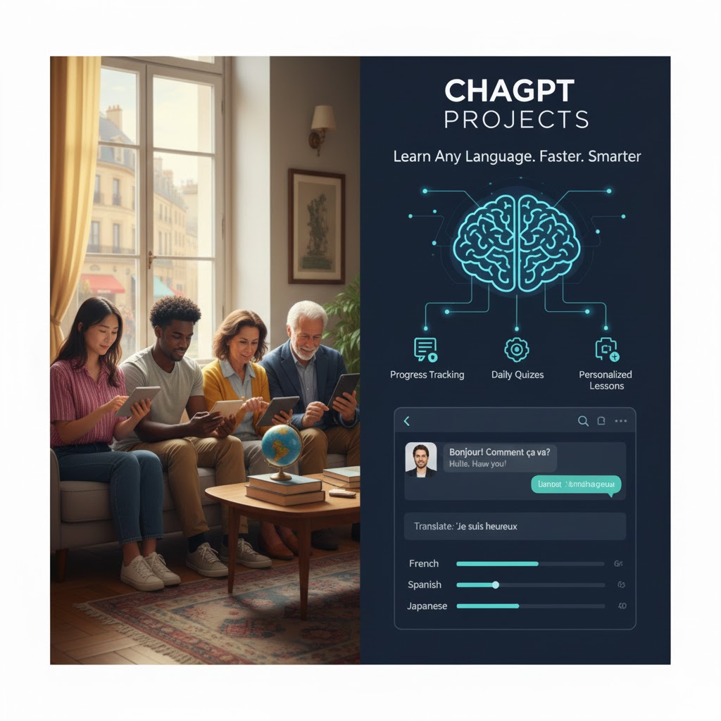 Image for How I'm Learning French (or ANY Language) with ChatGPT Projects – Complete Guide (2025)