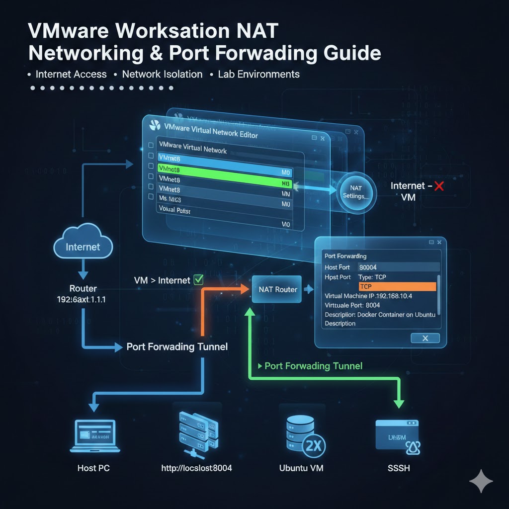 Image for VMware NAT Network Setup and Port Forwarding Tutorial | Step-by-Step Guide ( Part 2 )